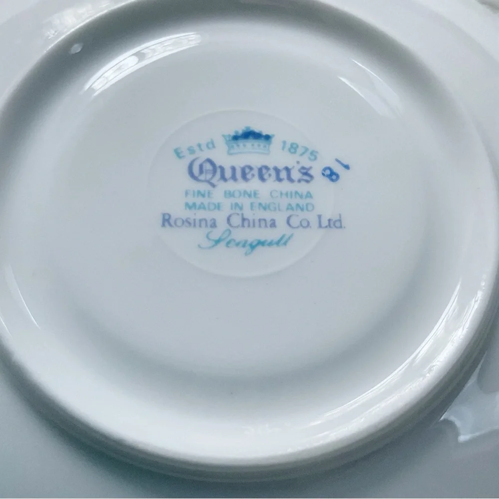 Queen’s Rosina Seagull Fluted Cup & Saucer England